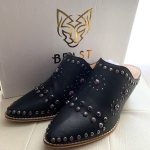 Kat Jeweled Mule Slide Black